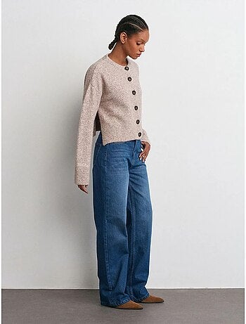 Jeans in denim a zampa a vita media dilvin