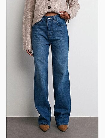 Jeans in denim a zampa a vita media dilvin