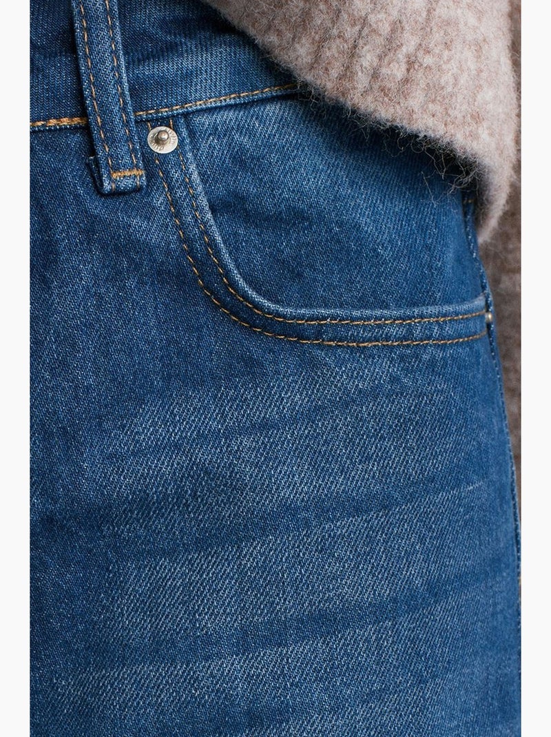Jeans in denim a zampa a vita media dilvin Blu zaffiro - Kiabi