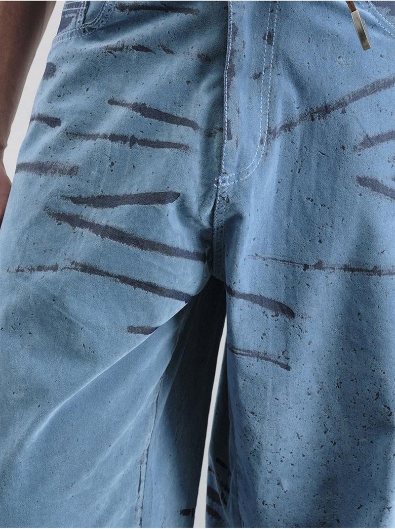 Jeans in denim astratti a gamba ampia giesto Blu chiaro - Kiabi