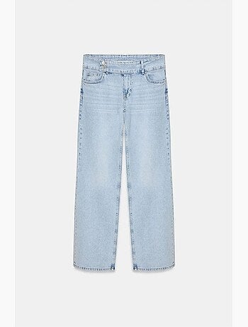 Jeans in denim di cotone a gamba ampia a vita media dilvin