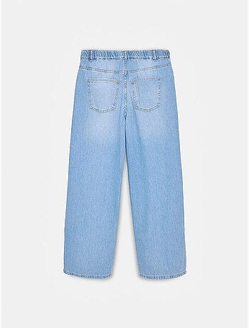 Jeans in denim di cotone a vita alta a gamba ampia dilvin