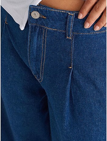 Jeans in denim di cotone a vita alta a gamba ampia dilvin