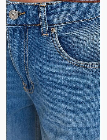 Jeans in denim di cotone a vita alta a gamba ampia dilvin