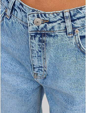 Jeans in denim di cotone a vita alta a gamba dritta dilvin