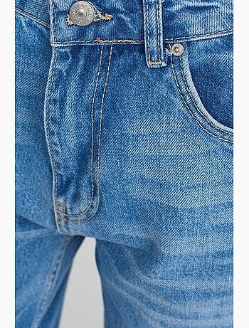Jeans in denim di cotone a vita alta a gamba dritta dilvin