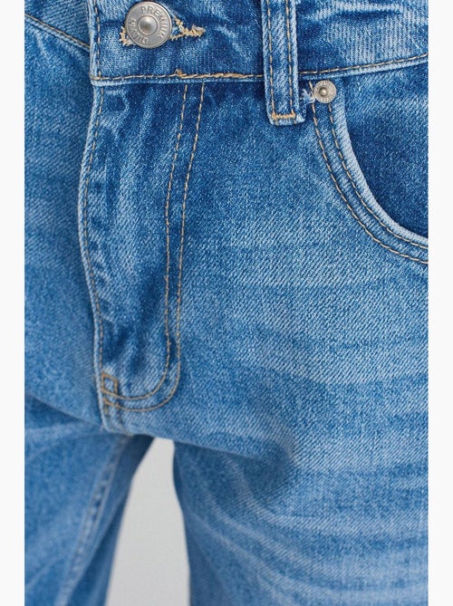 Jeans in denim di cotone a vita alta a gamba dritta dilvin - Kiabi Jeans in denim di cotone a vita alta a gamba dritta dilvin - Kiabi