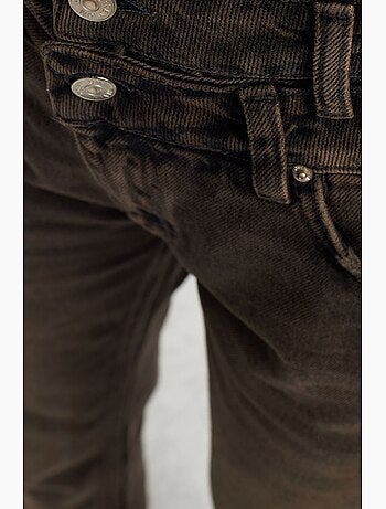 Jeans in denim di cotone a vita alta a gamba dritta dilvin