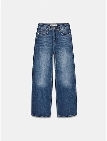 Jeans in denim di cotone a vita alta e gamba ampia dilvin