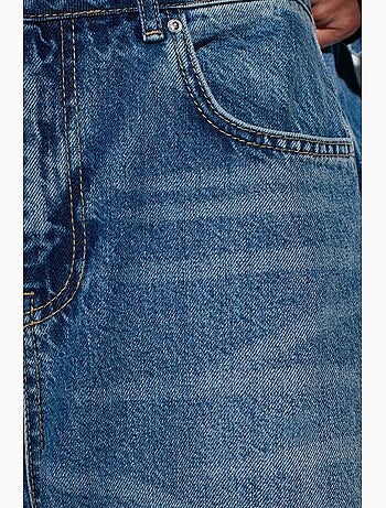 Jeans in denim di cotone a vita alta e gamba ampia dilvin