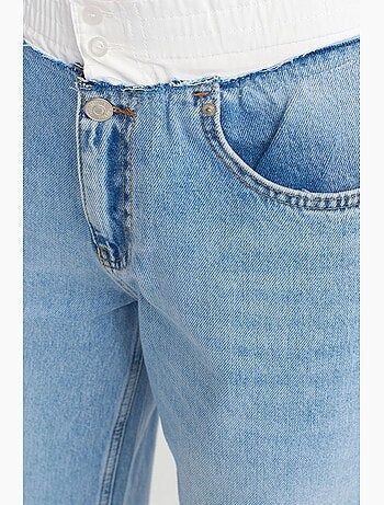 Jeans in denim di cotone a vita alta e gamba ampia dilvin