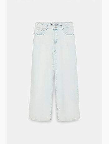 Jeans in denim di cotone a vita bassa a gamba ampia dilvin