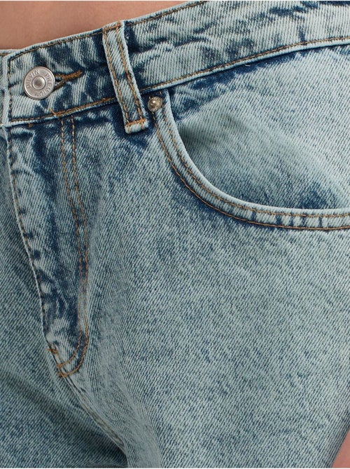 Jeans in denim di cotone a vita media a gamba dritta dilvin - Kiabi Jeans in denim di cotone a vita media a gamba dritta dilvin - Kiabi