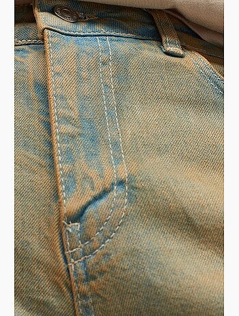 Jeans in denim di cotone a vita media a gamba dritta dilvin