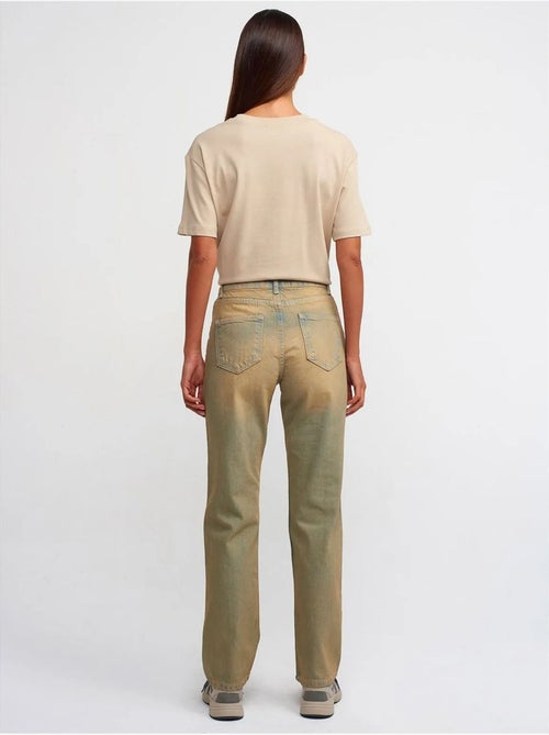 Jeans in denim di cotone a vita media a gamba dritta dilvin - Kiabi Jeans in denim di cotone a vita media a gamba dritta dilvin - Kiabi