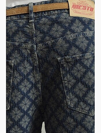 Jeans in denim stampato a vestibilità baggy giesto