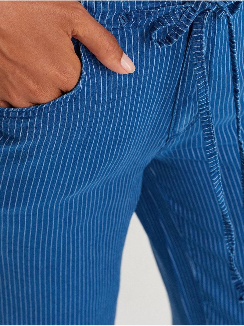 Jeans in tencel a vita media a gamba ampia a righe dilvin Blu zaffiro - Kiabi