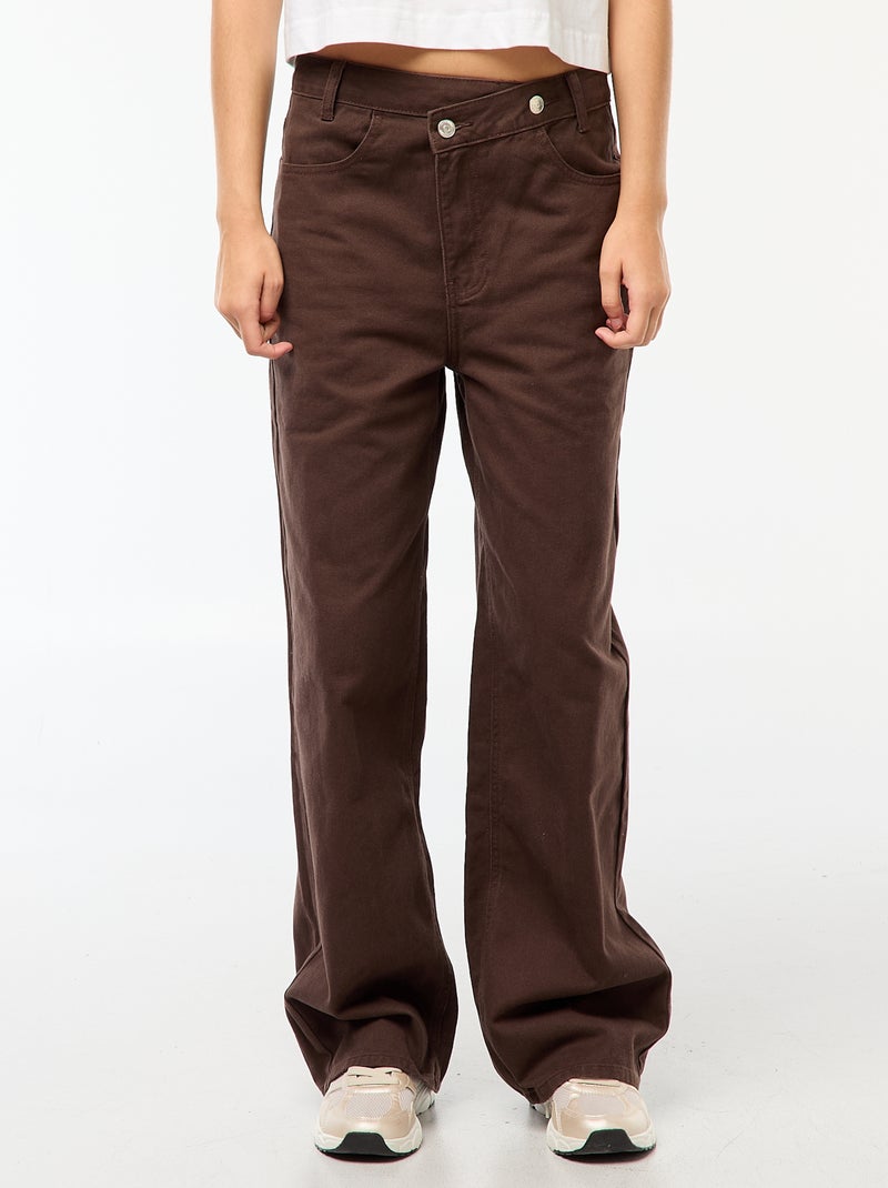 Pantaloni Da Completo Con Piega Stirata Colore Marrone - - 282BK-88X - Foto 13