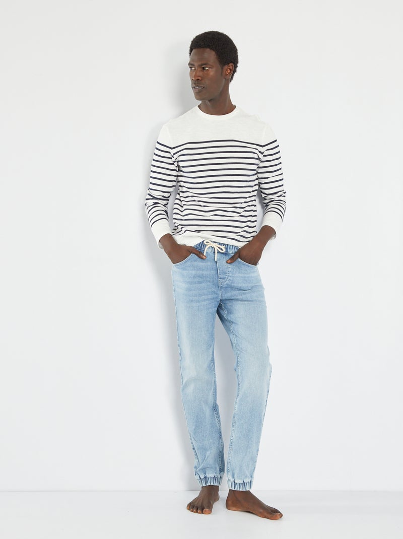 Jeans joggers con vita elasticizzata blu - Kiabi