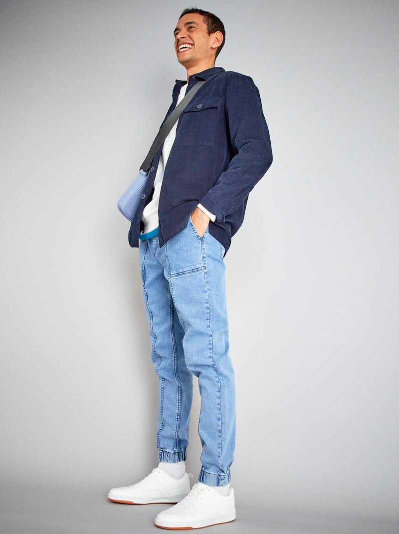 Jeans joggers con vita elasticizzata blu - Kiabi