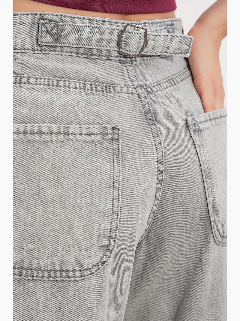 Jeans larghi a vita alta bdart Grigio chiaro - Kiabi