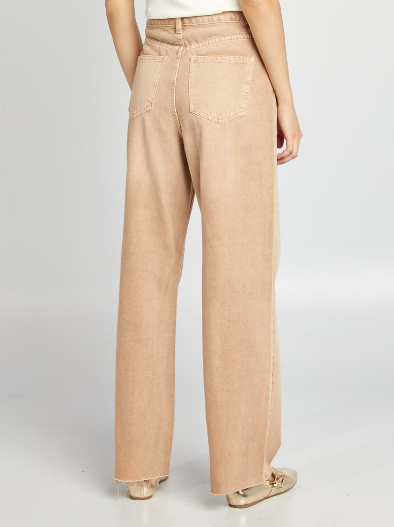 Jeans larghi a vita alta BEIGE - Kiabi