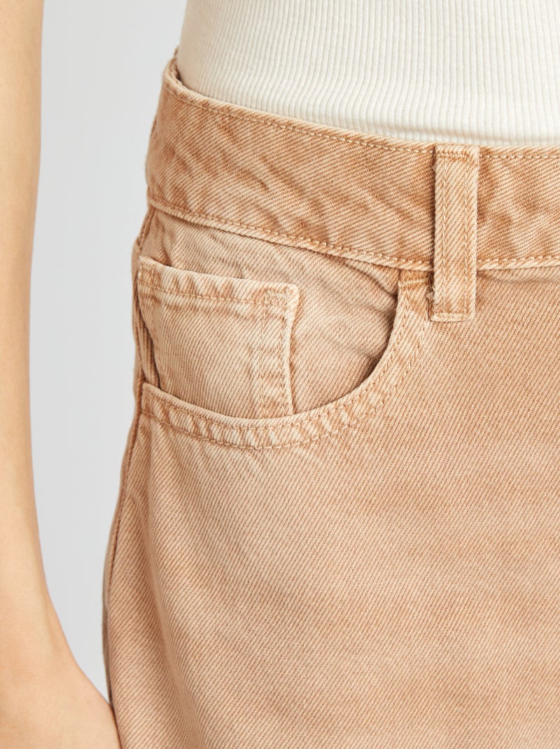 Jeans larghi a vita alta BEIGE - Kiabi