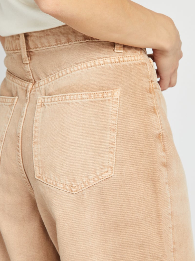 Jeans larghi a vita alta BEIGE - Kiabi