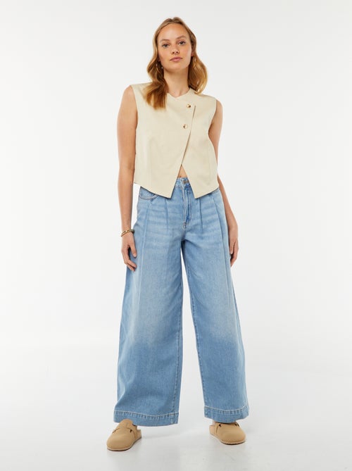 Jeans larghi a vita alta - Kiabi