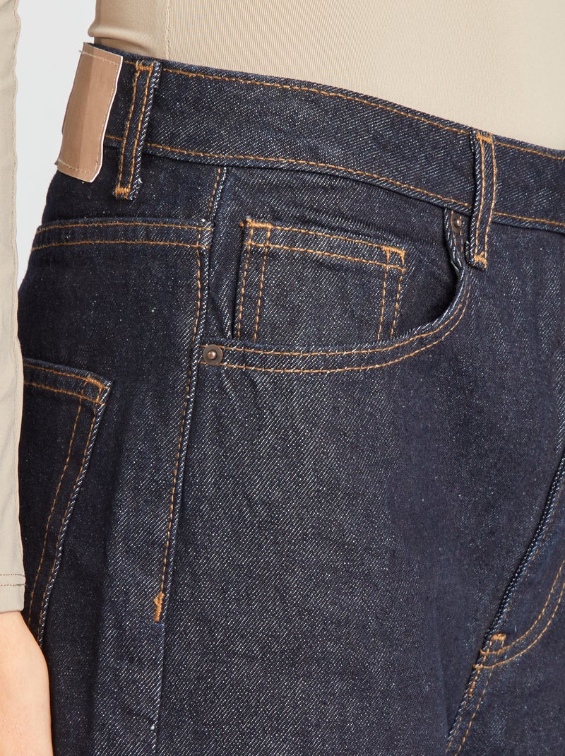 Jeans larghi a vita alta con risvolti BLU - Kiabi