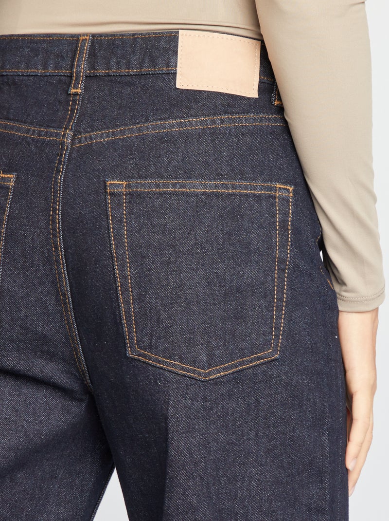 Jeans larghi a vita alta con risvolti BLU - Kiabi