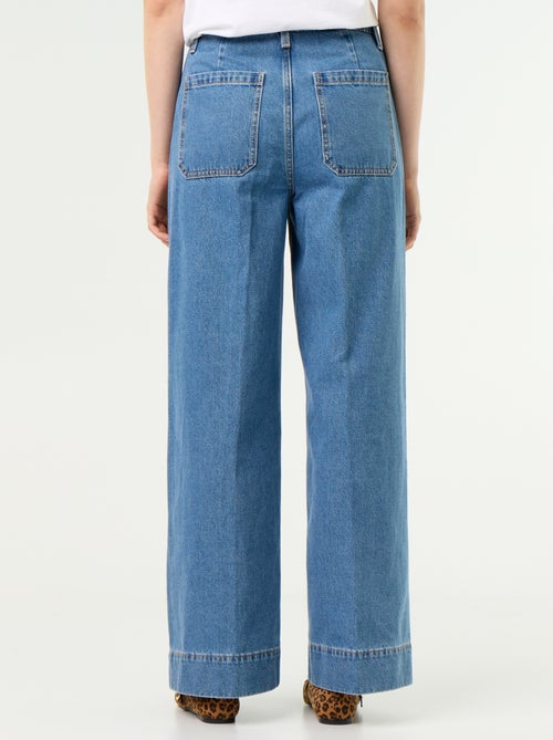 Jeans larghi a vita alta con tasche applicate - Kiabi