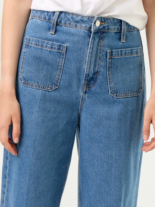 Jeans larghi a vita alta con tasche applicate - Kiabi