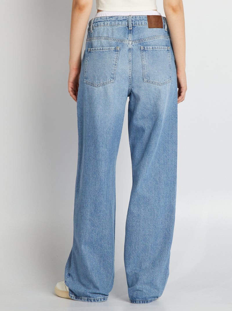Jeans larghi con finte mutande integrate BLU - Kiabi