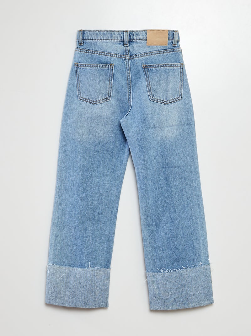 Denim Pantaloni Larghi Donna Zara Risvolti Pantaloni Larghi Jeans