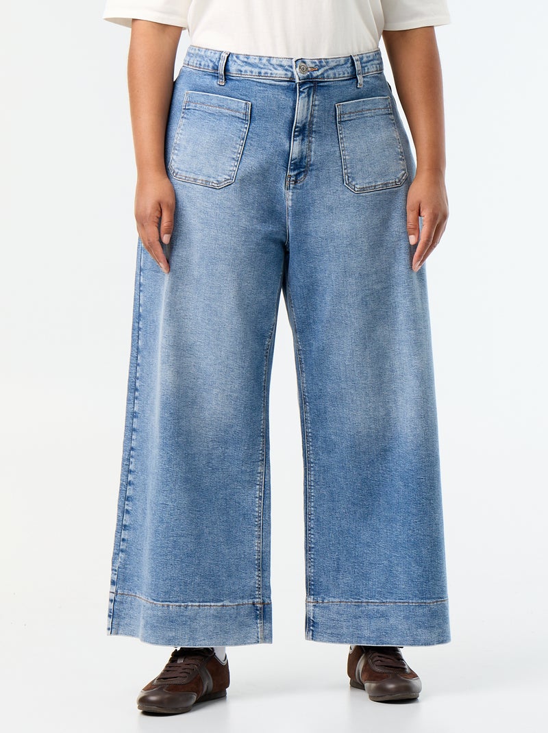 Jeans larghi con tasche applicate Blu - Kiabi