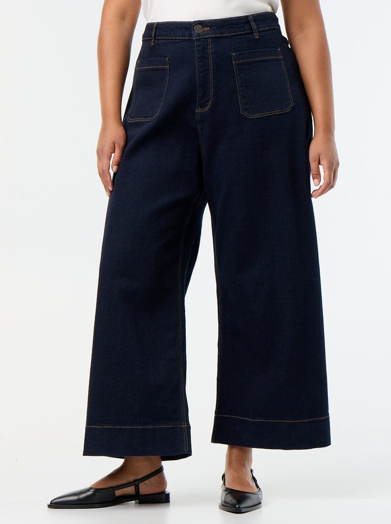 Jeans larghi con tasche applicate Blu - Kiabi