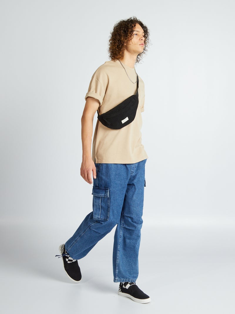 Jeans larghi con tasche con patta BLU - Kiabi