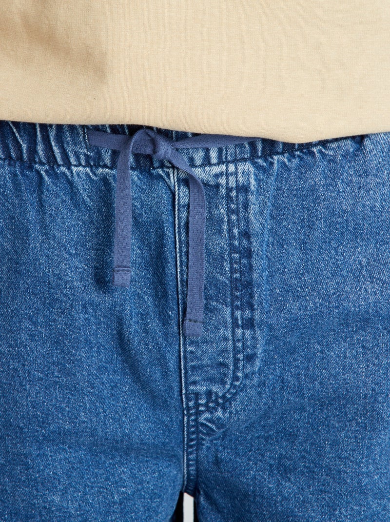 Jeans VICL vita alta crop 5 tasche sfrangiato denim