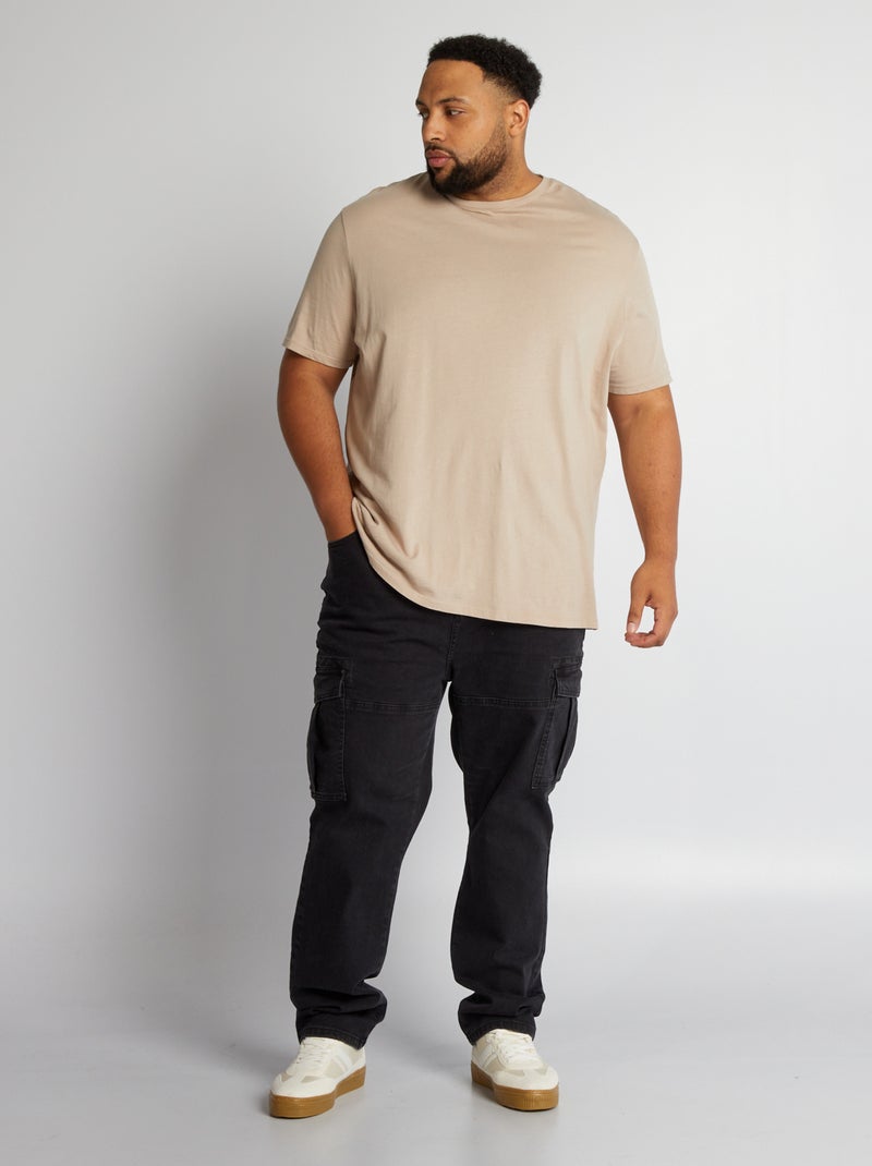 Jeans larghi con tasche laterali L32 NERO Taglie forti