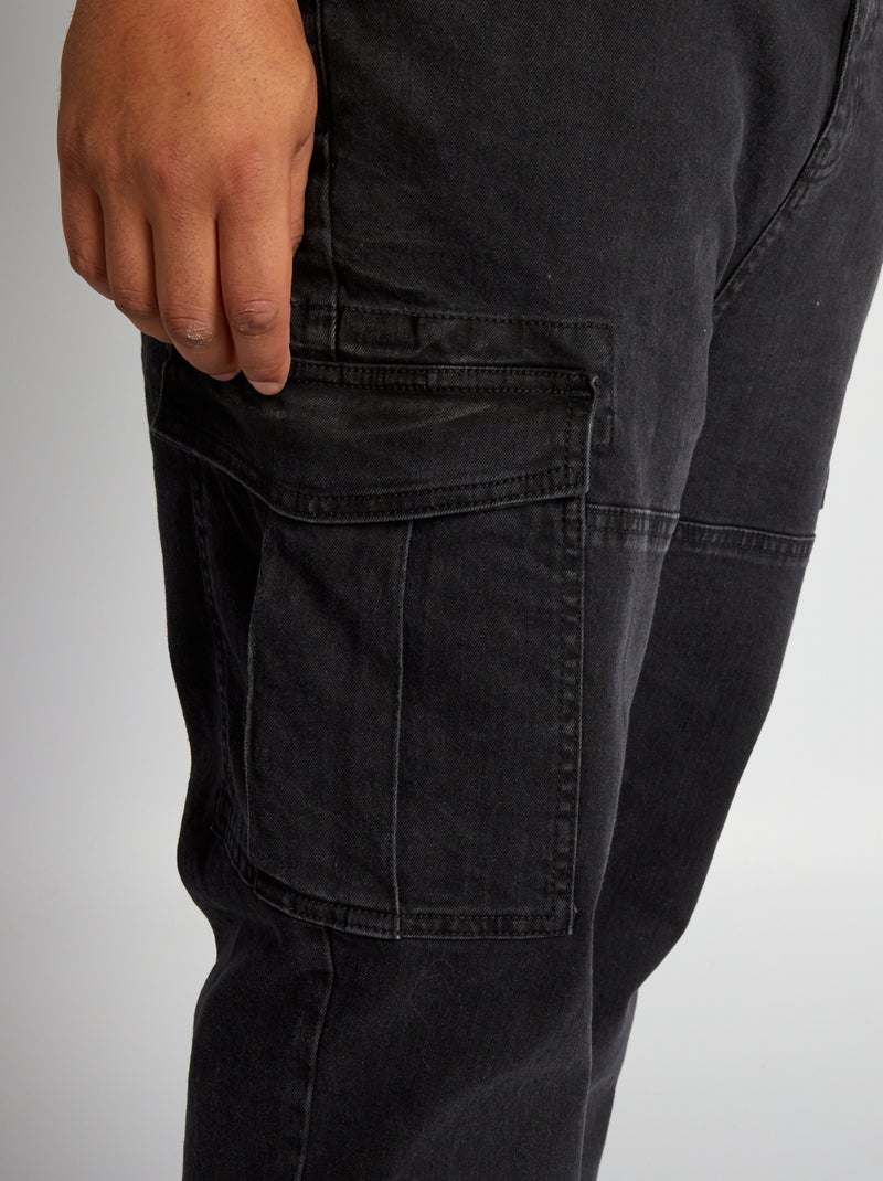 Jeans larghi con tasche laterali - L32 NERO - Kiabi