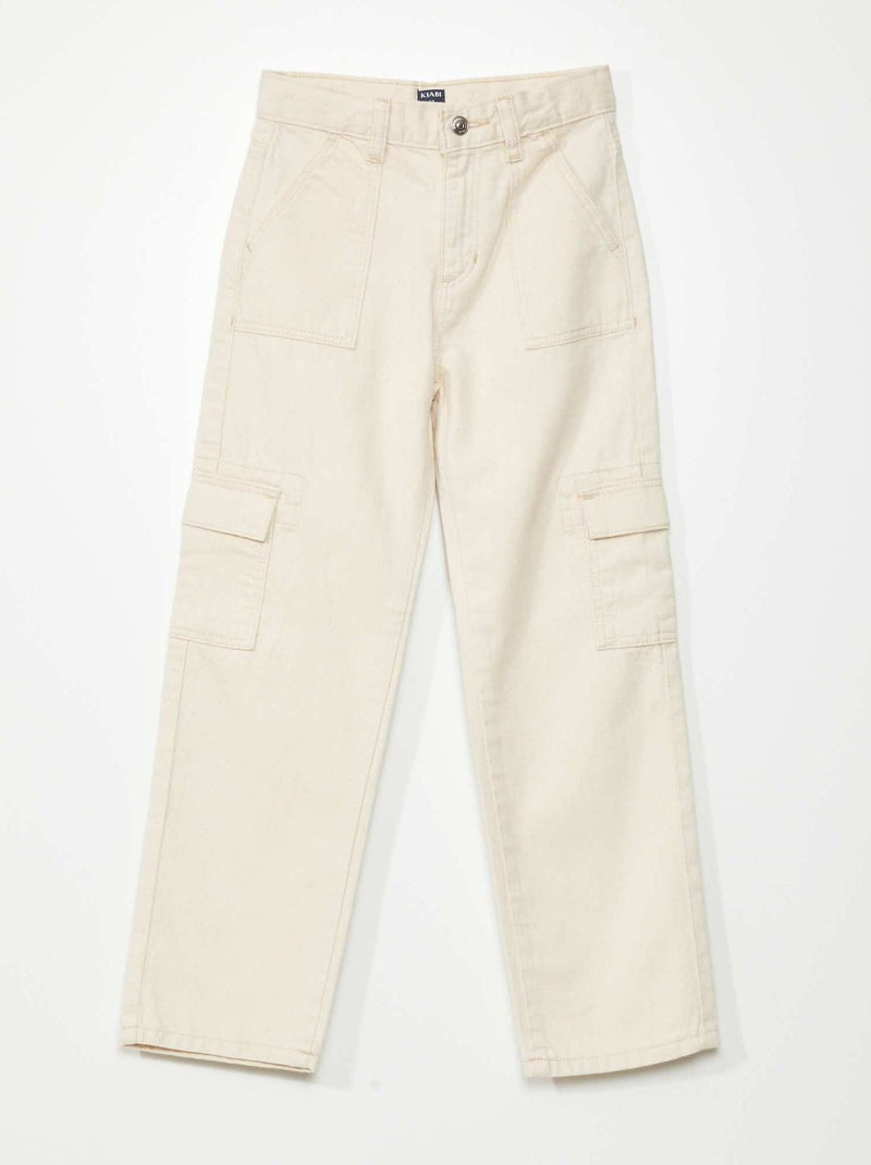 Jeans larghi con tasche laterali BEIGE - Kiabi