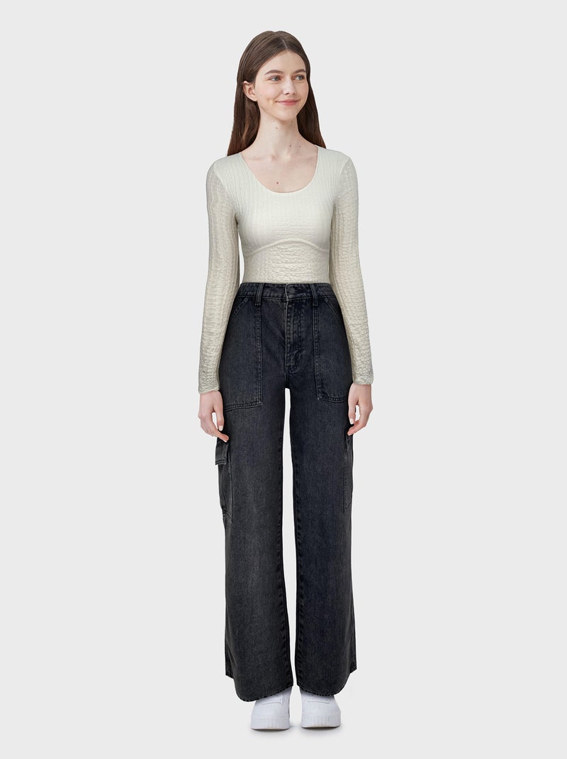 Jeans larghi con tasche Nero - Kiabi