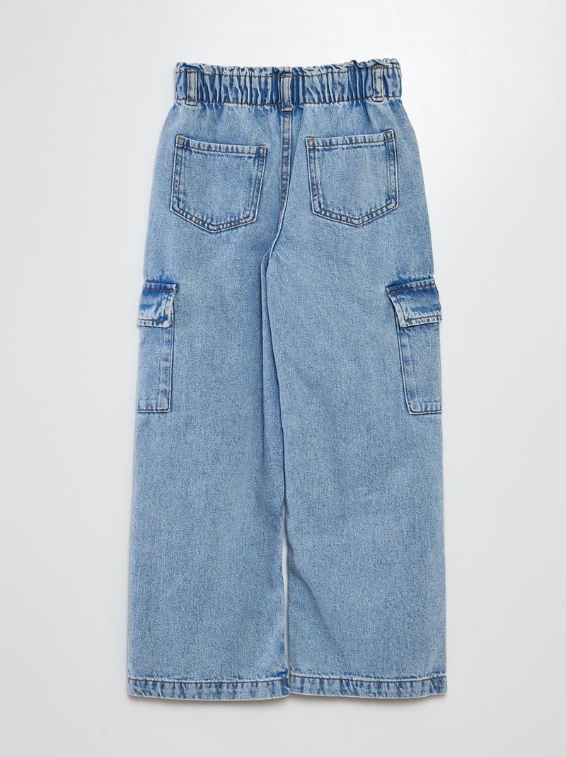 Jeans larghi elasticizzati in vita BLU - Kiabi