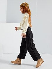 Jeans comfort, morbidi, con dettagli Bambina | Kiabi
