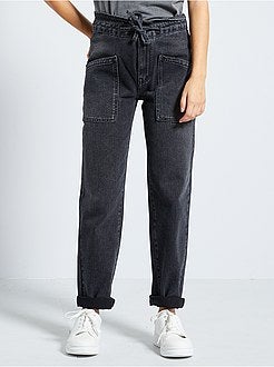 Ragazza 10-18 anni - Jeans larghi paper bag - Kiabi