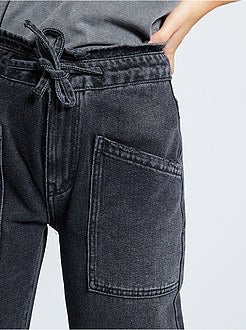 Ragazza 10-18 anni - Jeans larghi paper bag - Kiabi