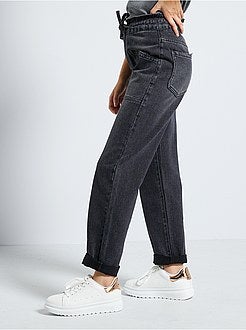 Ragazza 10-18 anni - Jeans larghi paper bag - Kiabi