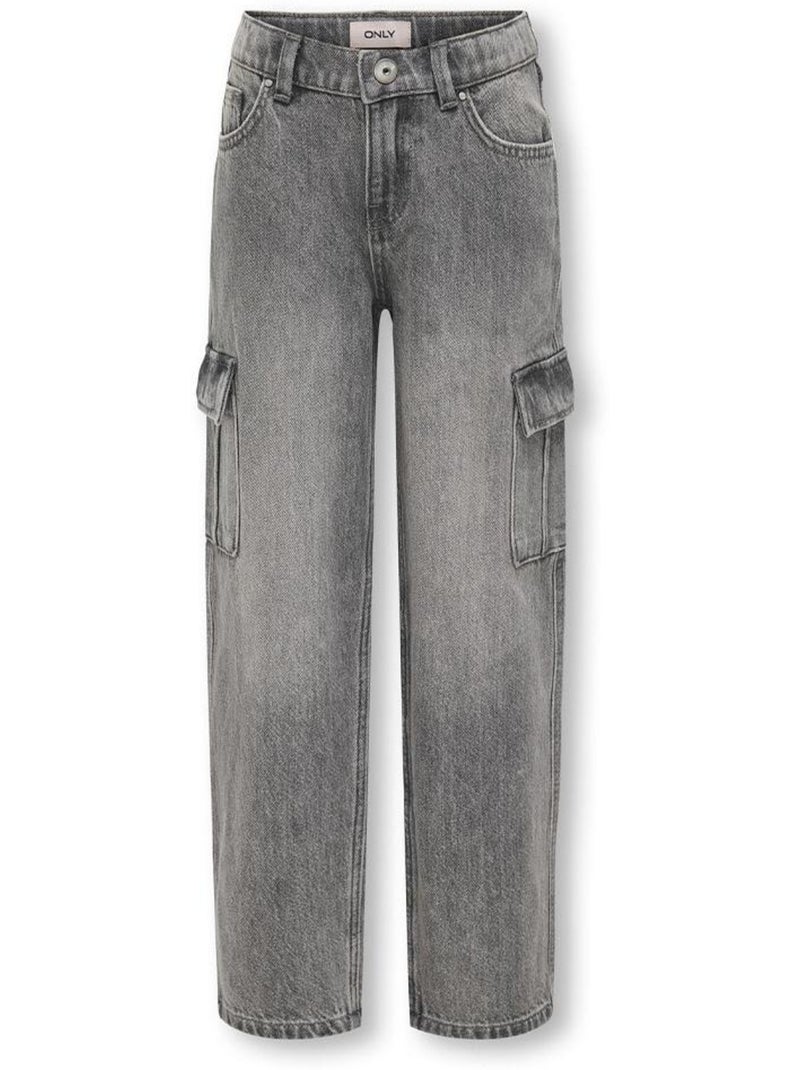 Jeans Larghi per Bambina ONLY Grigio argentato - Kiabi