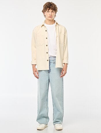 Jeans larghi stile baggy con finto slip integrato in vita